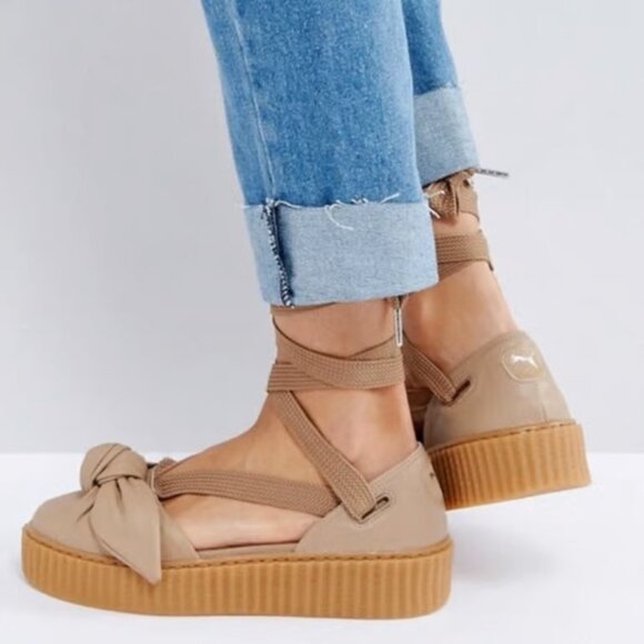 Puma x Fenty Women's Bow Creeper Sandal Tan size 9 - Picture 1 of 9
